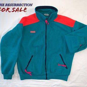 80's Style Neon Columbia Fleece Jacket